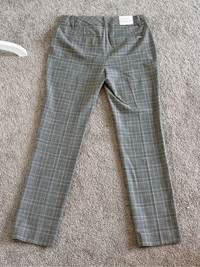 Calvin Klein Gray Plaid Straight-Leg Trousers